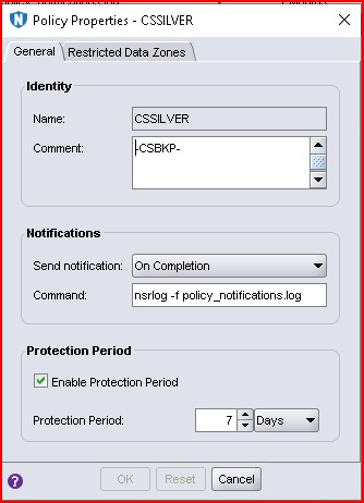 Create Networker Policy.